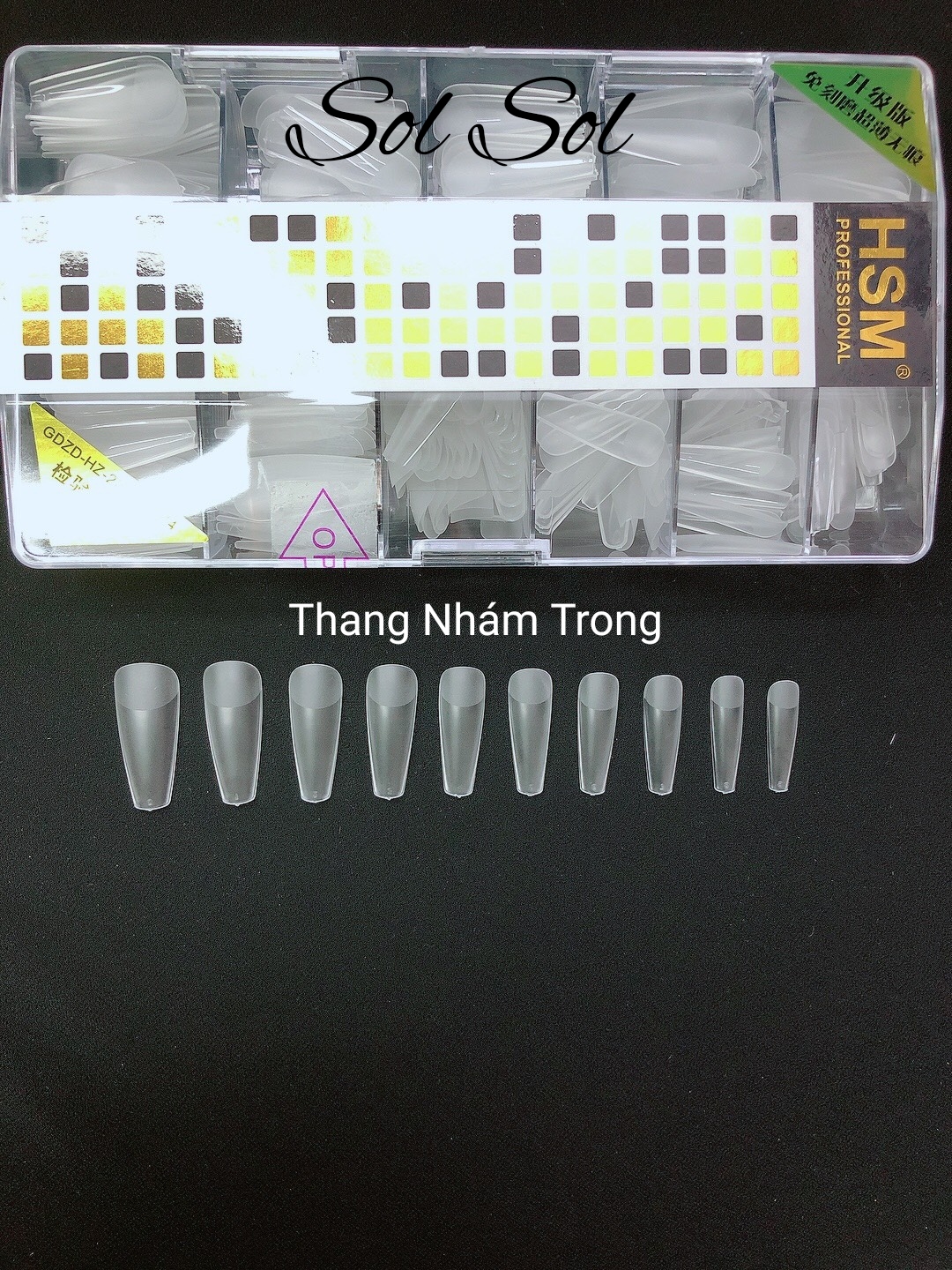 Móng úp lẻ size hsm - phom thang nhám trong
