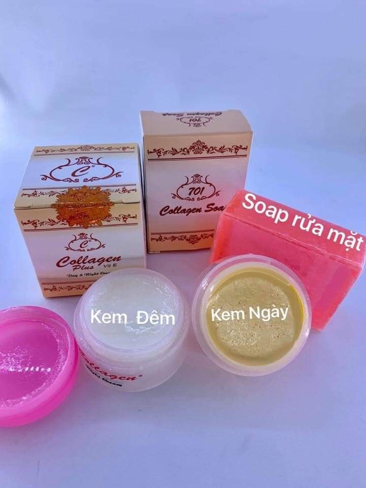 KEM COLLAGEN PLUS VIT E KEM DƯỠNG TRẮNG DA MẶT(tem đỏ)