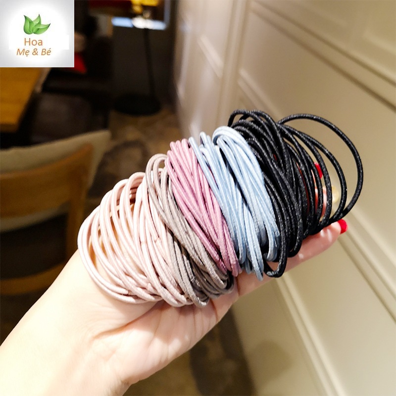 [HCM]Set 100 dây cột tóc Bịch 100 dây cột tóc Combo 100 dây chun buộc tóc Dây cột tóc cho nữ Cột tóc nữ Dây buộc tóc nữ