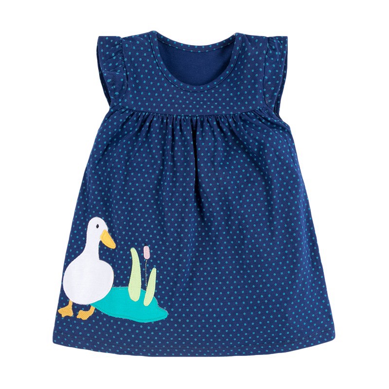 Đầm bé gái little maven cotton chấm bi 2-6 tuổi