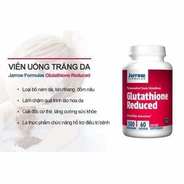 trắng da Glutathione Reduced Jarrow Formulas 60 viên