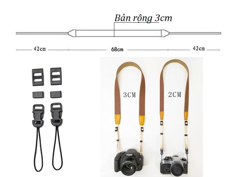 [HCM]Dây máy ảnh shetu bản rộng 3cm