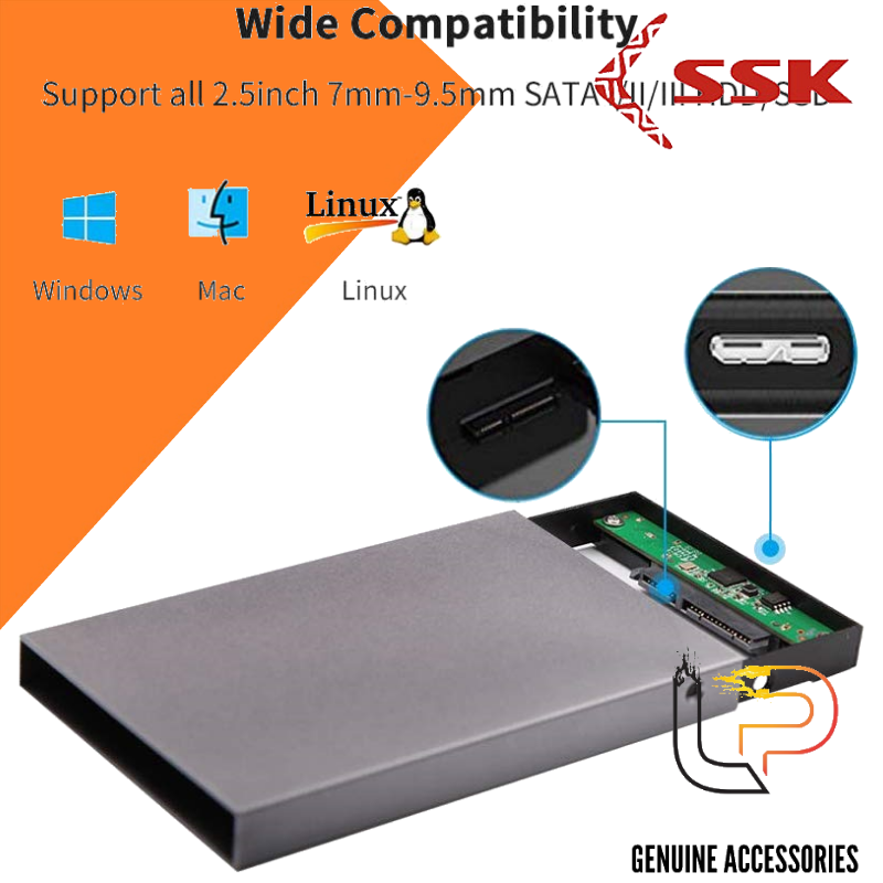 Bảng giá BOX GẮN HDD USB 3.0 RA SATA III 2.5 SSK (HE-V600) - HỘP ĐỰNG Ổ CỨNG 2.5 SSK HE-V600 Phong Vũ