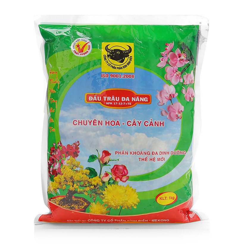 Phân bón đầu trâu npk 3 màu 17-12-7 200gram