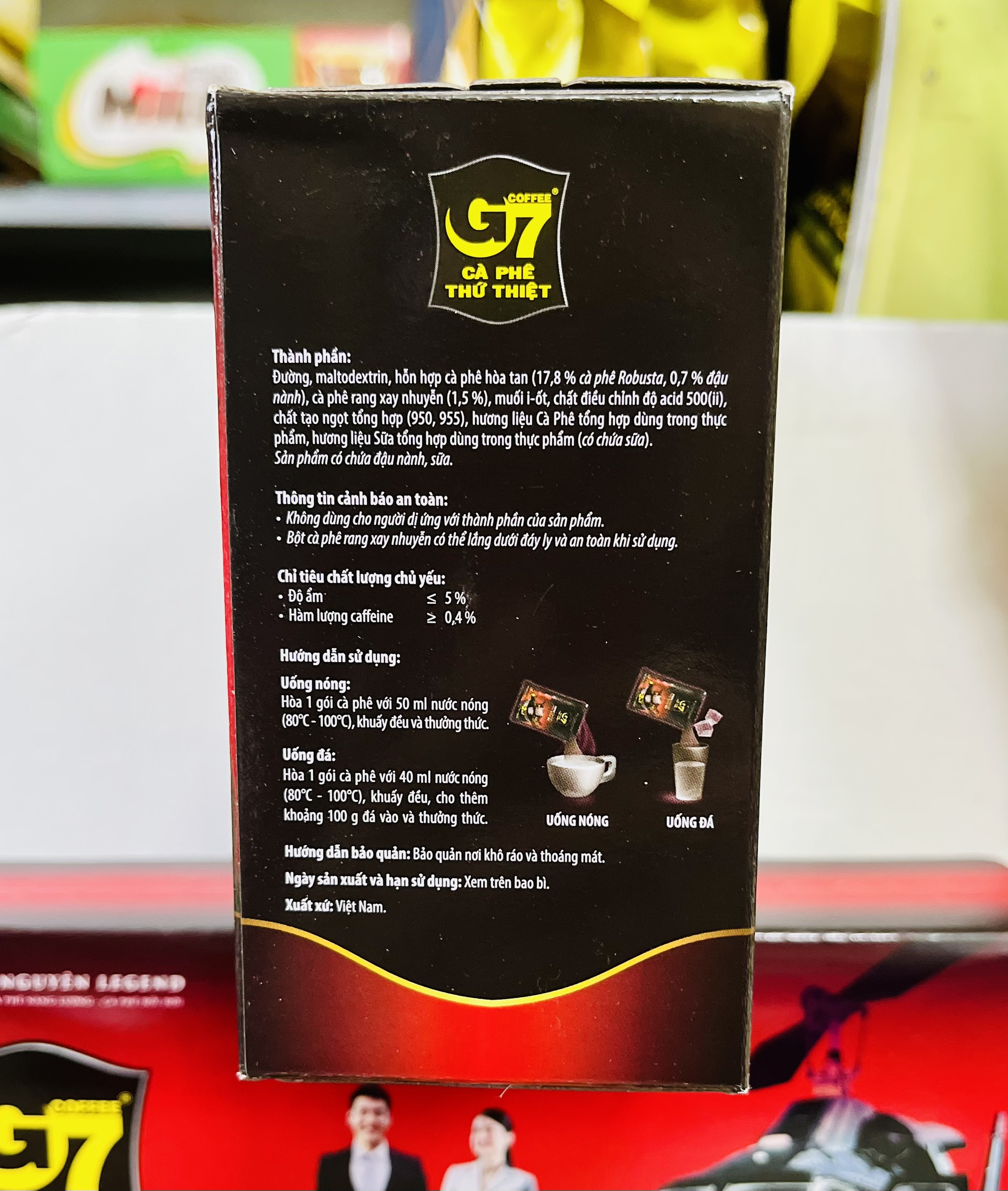 Cà phê đen/Cà phê sữa G7 - Cà phê Trung Nguyên dạng hộp (15 - 21 gói x 16g)