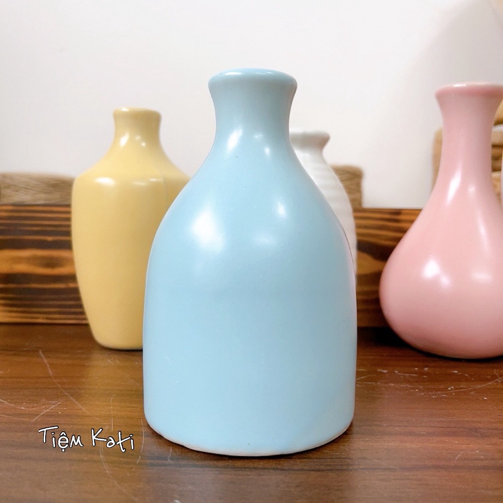 BÌNH GỐM - lọ hoa MINI - decor - gốm sứ bát tràng- hoa khô