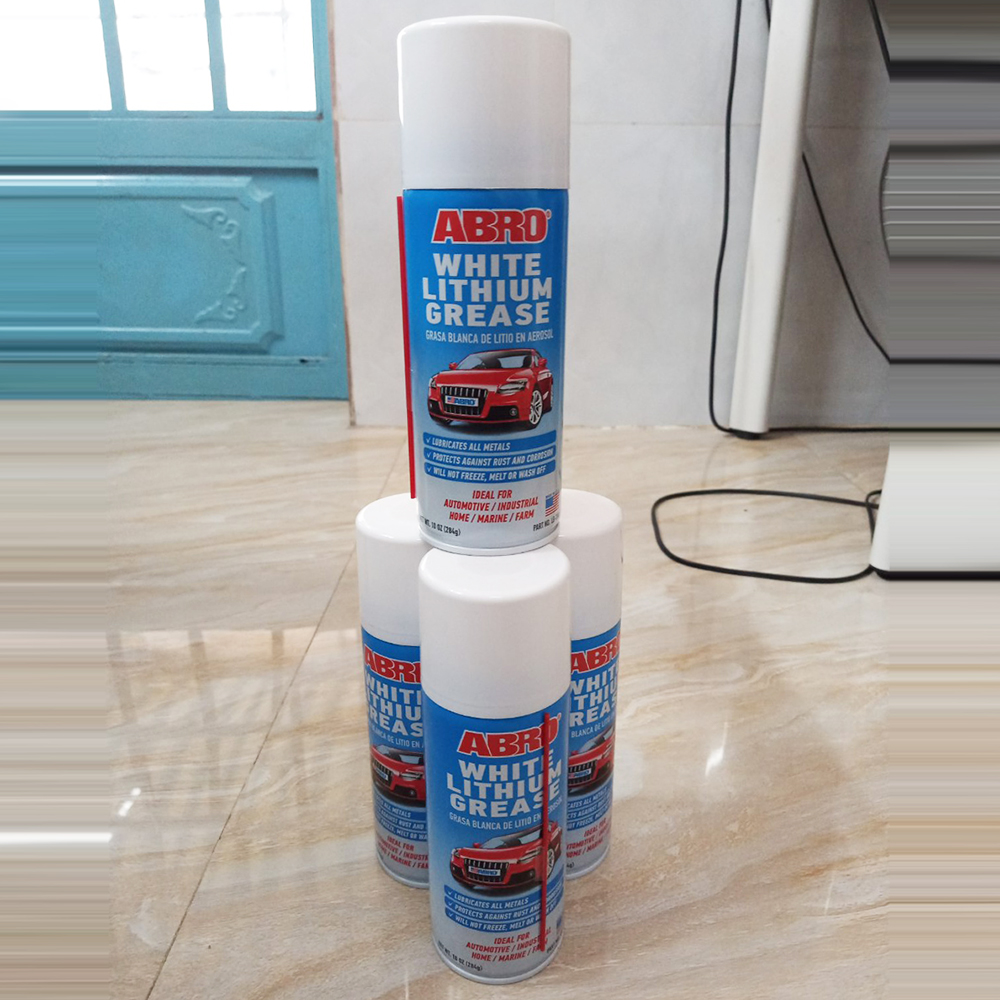 Chai xịt mỡ bò nước Abro White Lithium Grease 284g