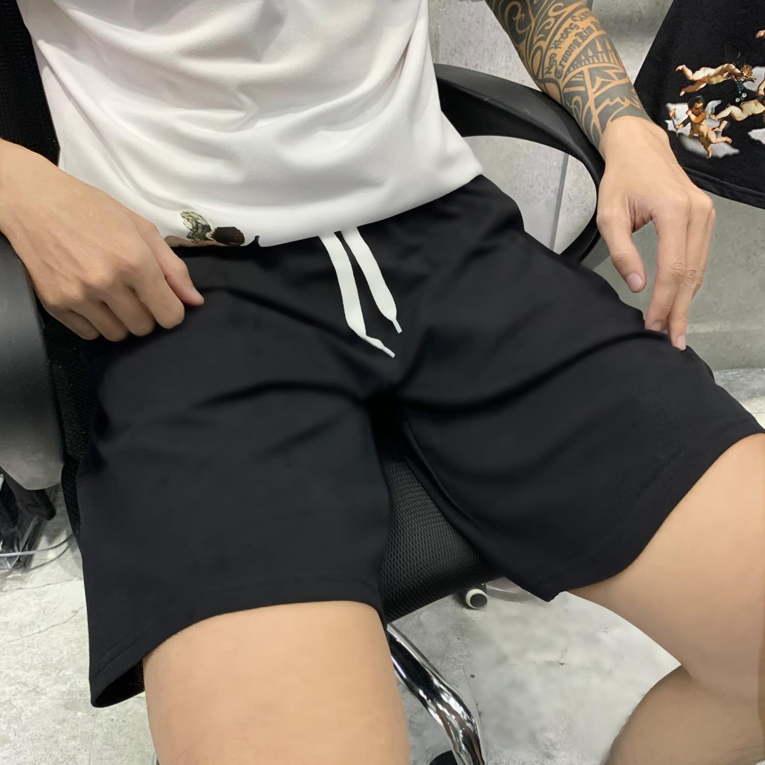 Quần Short Thun Trơn Basic Nam Nữ Phong Cách Thể Thao