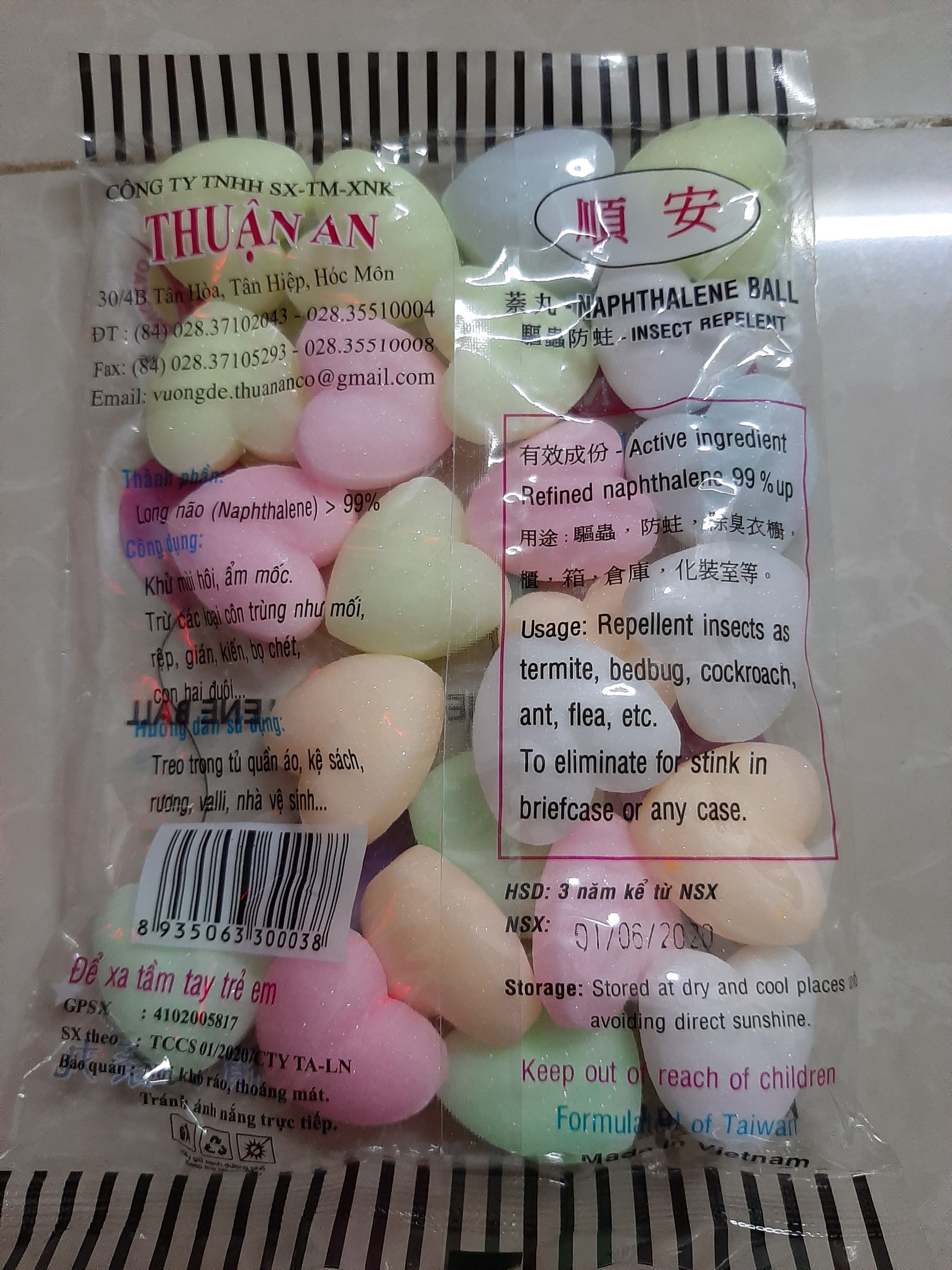 long não thuận an trái tim đủ màu bịch 200gr