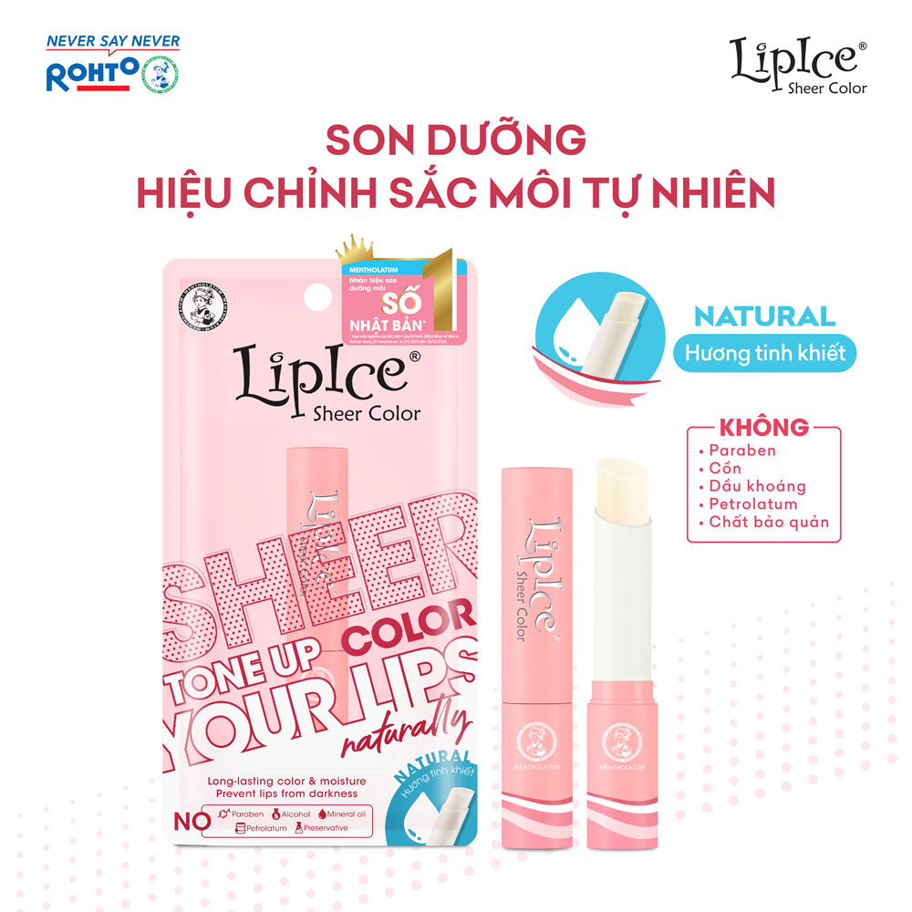 Son dưỡng hiệu chỉnh sắc môi hồng tự nhiên LipIce Sheer Color 2.4g