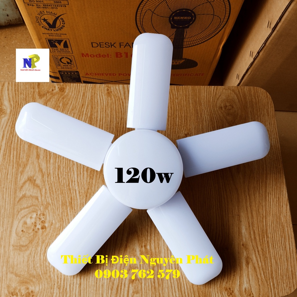 Đèn LED Hình Cánh Quạt ( 4 Cánh Công Suất 80w - 5 Cánh Công Suất 120w) Đuôi Đèn E27 - Bóng Siêu Sáng