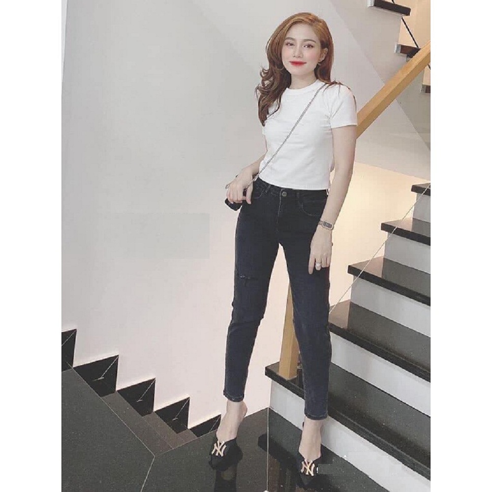 Áo crotop cộc tay cổ tròn