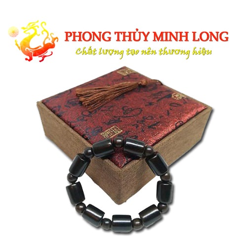 Vòng tay gỗ mun sừng đốt trúc Cao Cấp hợp với người mệnh Thủy và Mộc