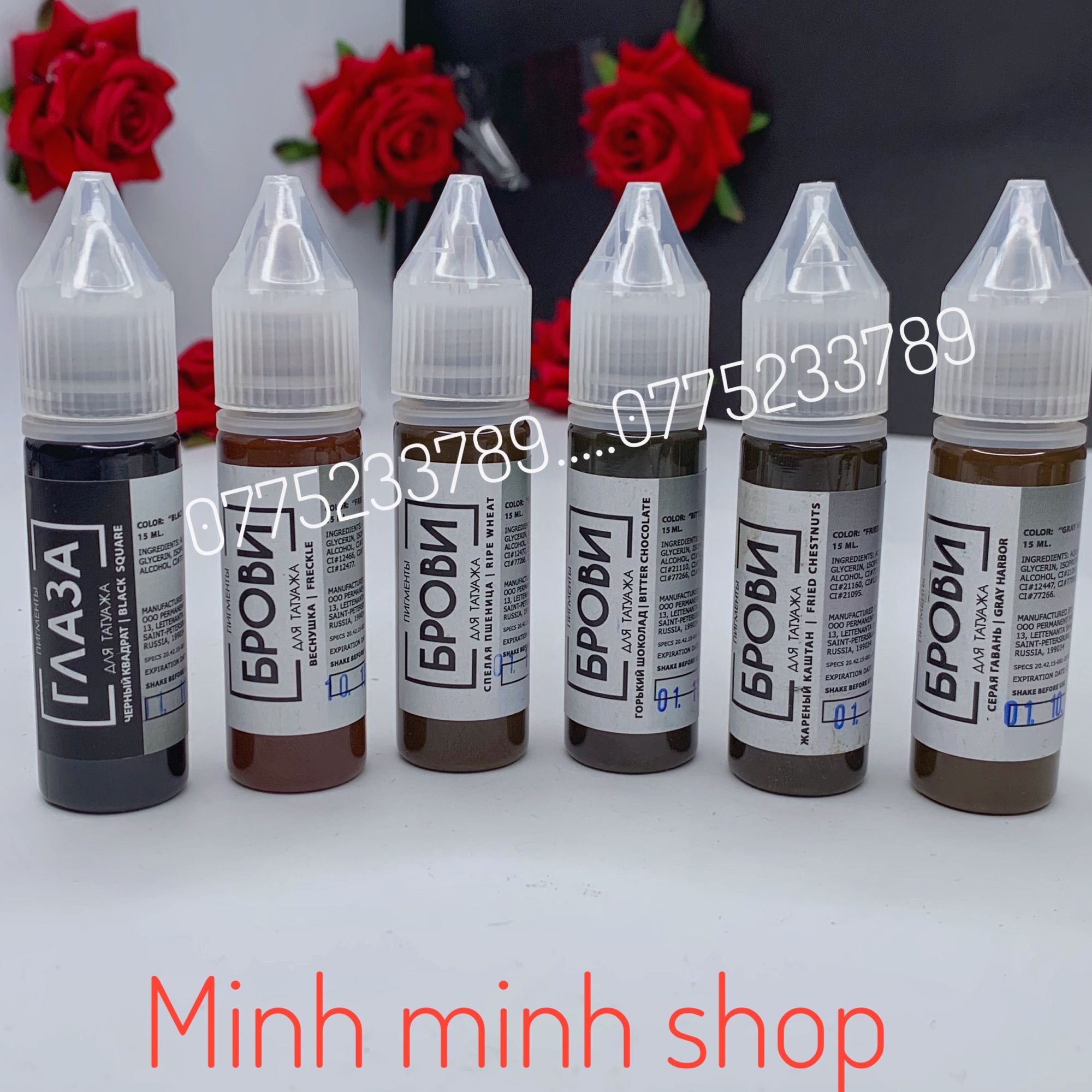 [HCM]Mực Brovi Phun Xăm Mày Môi Mí, Mực Brovi Nga