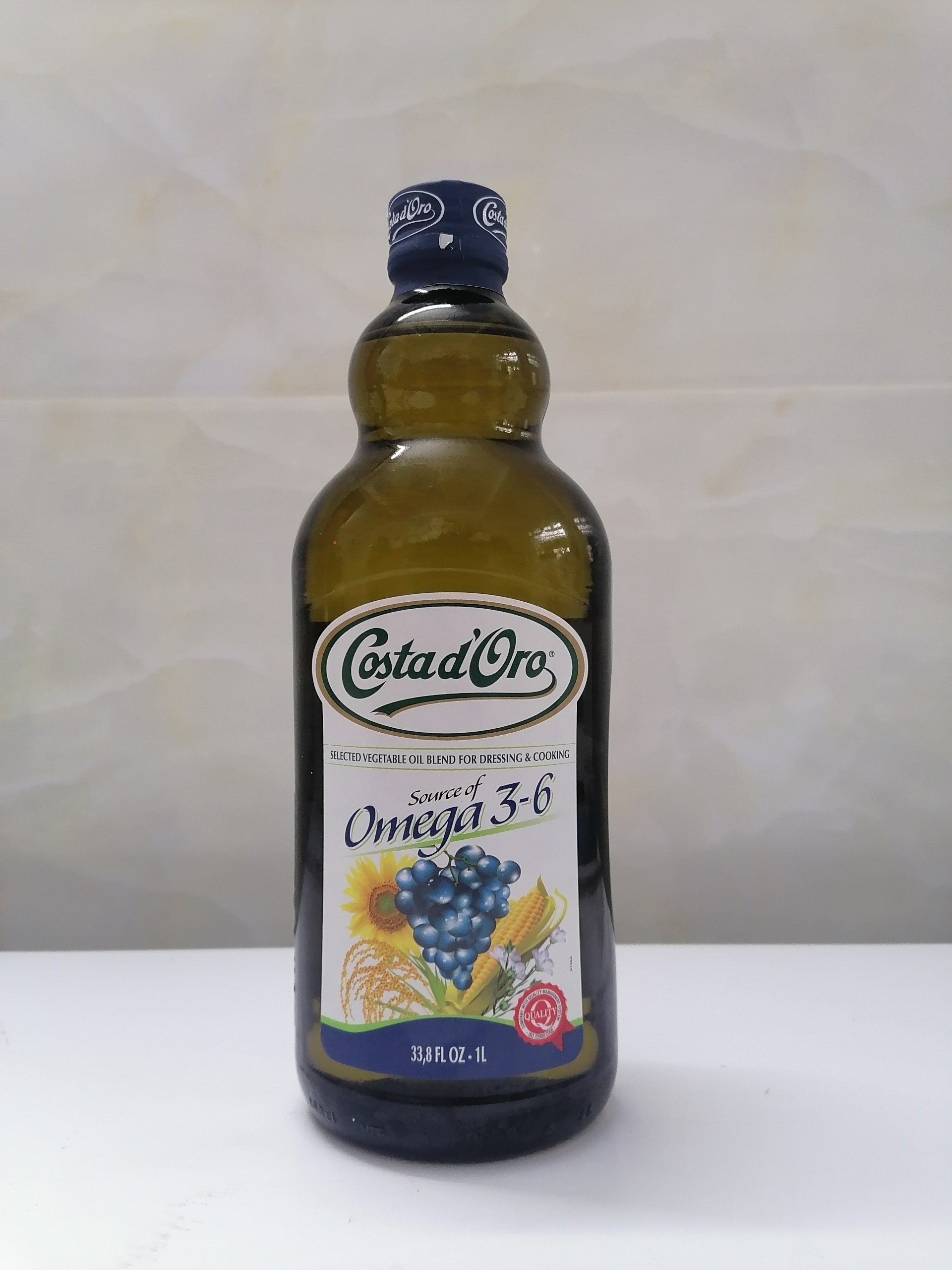 Chai 1 Lít Omega. 3-6 DẦU THỰC VẬT HỖN HỢP Italia COSTA D ORO Vegetable