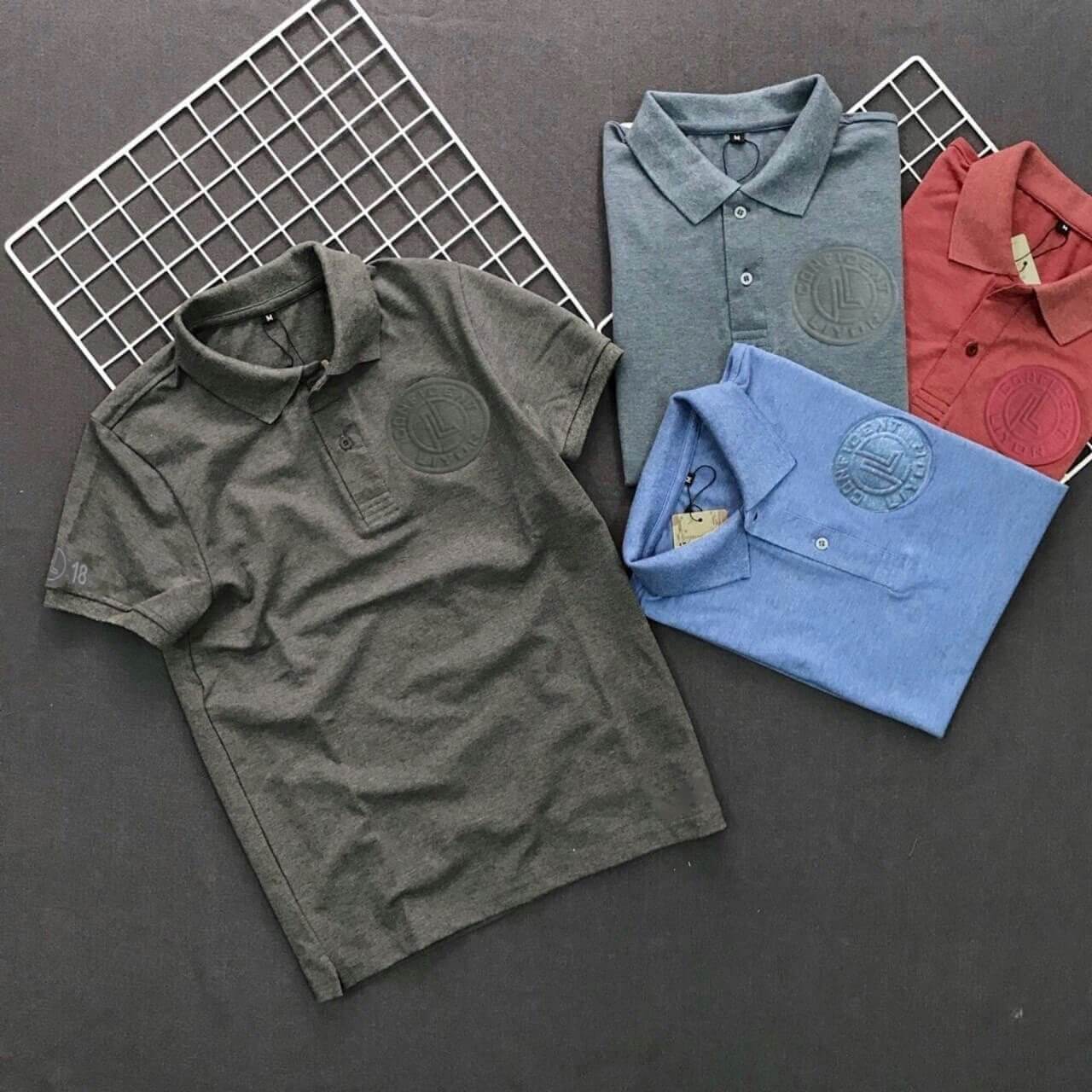 Áo thun nam áo nam có cổ polo tay ngắn cao cấp đẹp phong cách dập nổi logo Liyorstore - ATCS068
