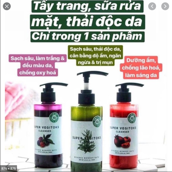 Sữa rửa mặt rau củ Super Vegitoks Cleanser