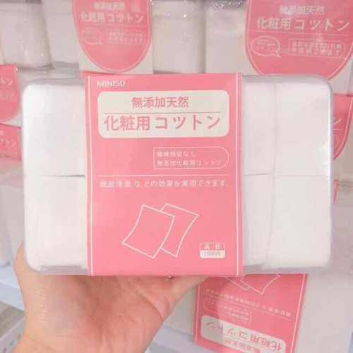 [HCM]Hộp bông tẩy trang Miniso 1000 miếng Nhật Bản