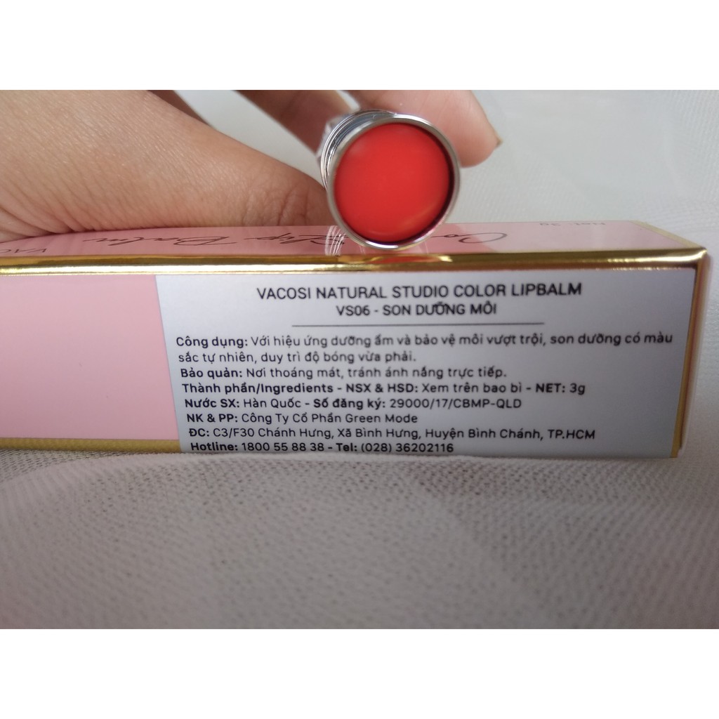 [9 màu] Son Dưỡng Môi Color Lip Balm VACOSI
