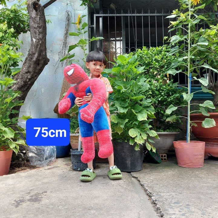 [HCM]🕸️ Siêu Nhân Nhện Nhồi Bông siêu ngầu – 3 Size 46cm / 65cm / 75cm – Ôm Ngủ Êm Mềm, Bé Nào Cũng Mê!