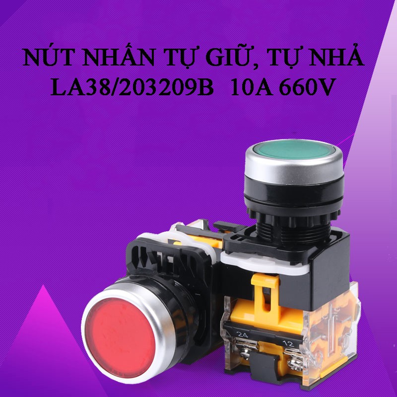 [HCM]NÚT NHẤN LA38 TỰ NHẢ XANH ĐỎ  VÀNG- PHI 22