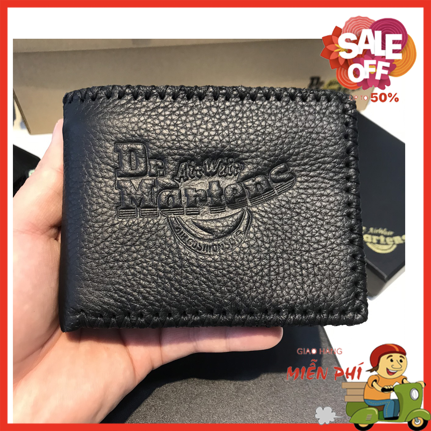 [HCM][ XÃ KHO THANH LÝ ] BÓP DA BÒ DR.MARTENS BẢO HÀNH 12 THÁNG