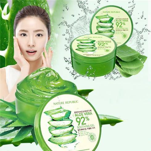 Gel Lô Hội Soothing & Moisture Aloe Vera 92% Nature Republic 300Ml - Cung Cấp Nước - Độ Ẩm -Mờ Bớt Nếp Nhăn