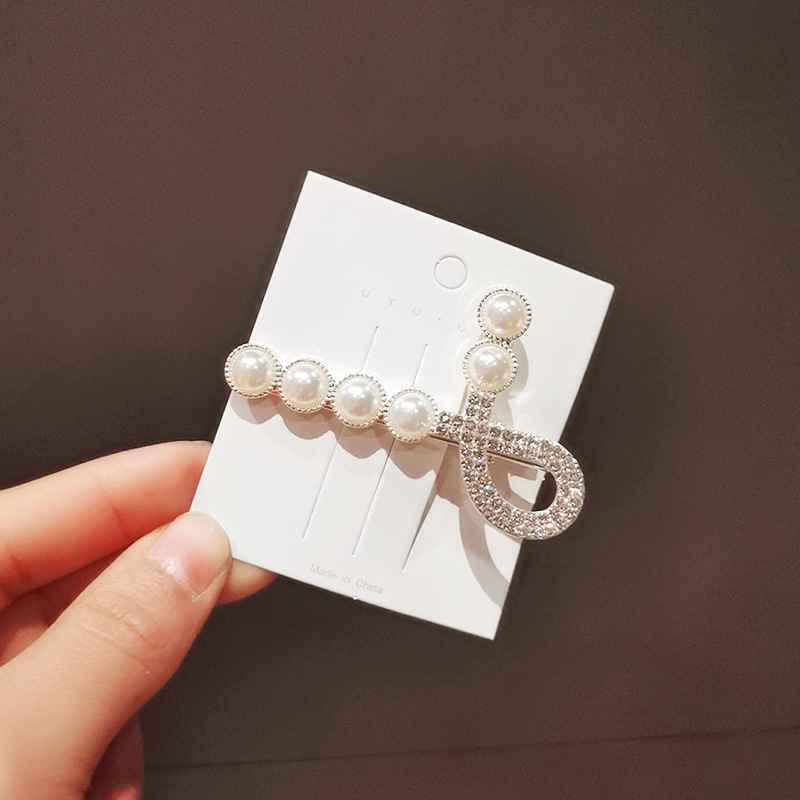 Clip hair applique stone imitation pearl fashion