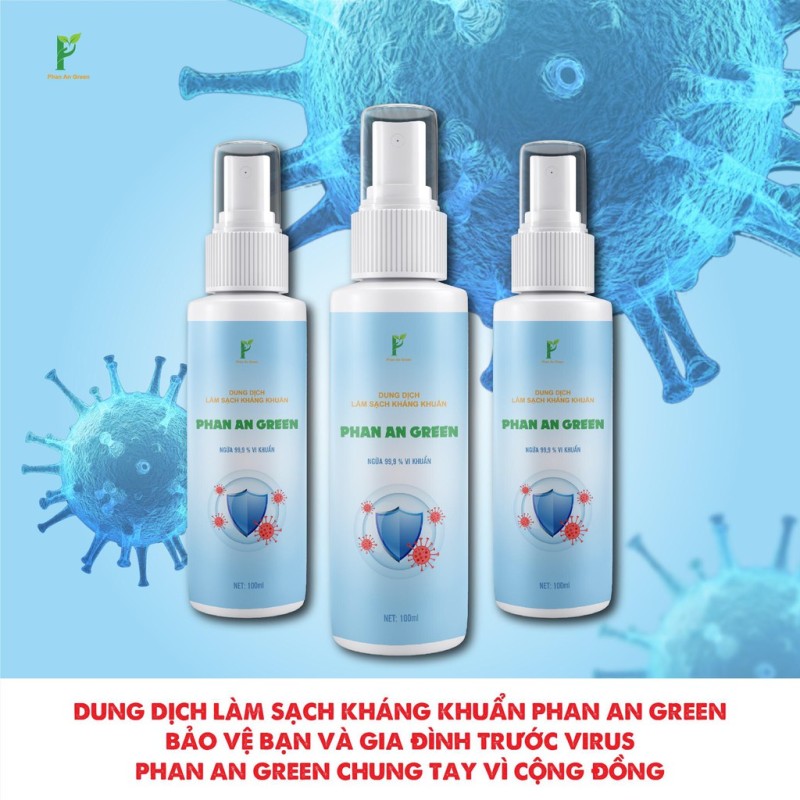 Xịt khử khuẩn cá nhân xịt khử khuẩn PA Green 100ml mã CN04 nhập khẩu