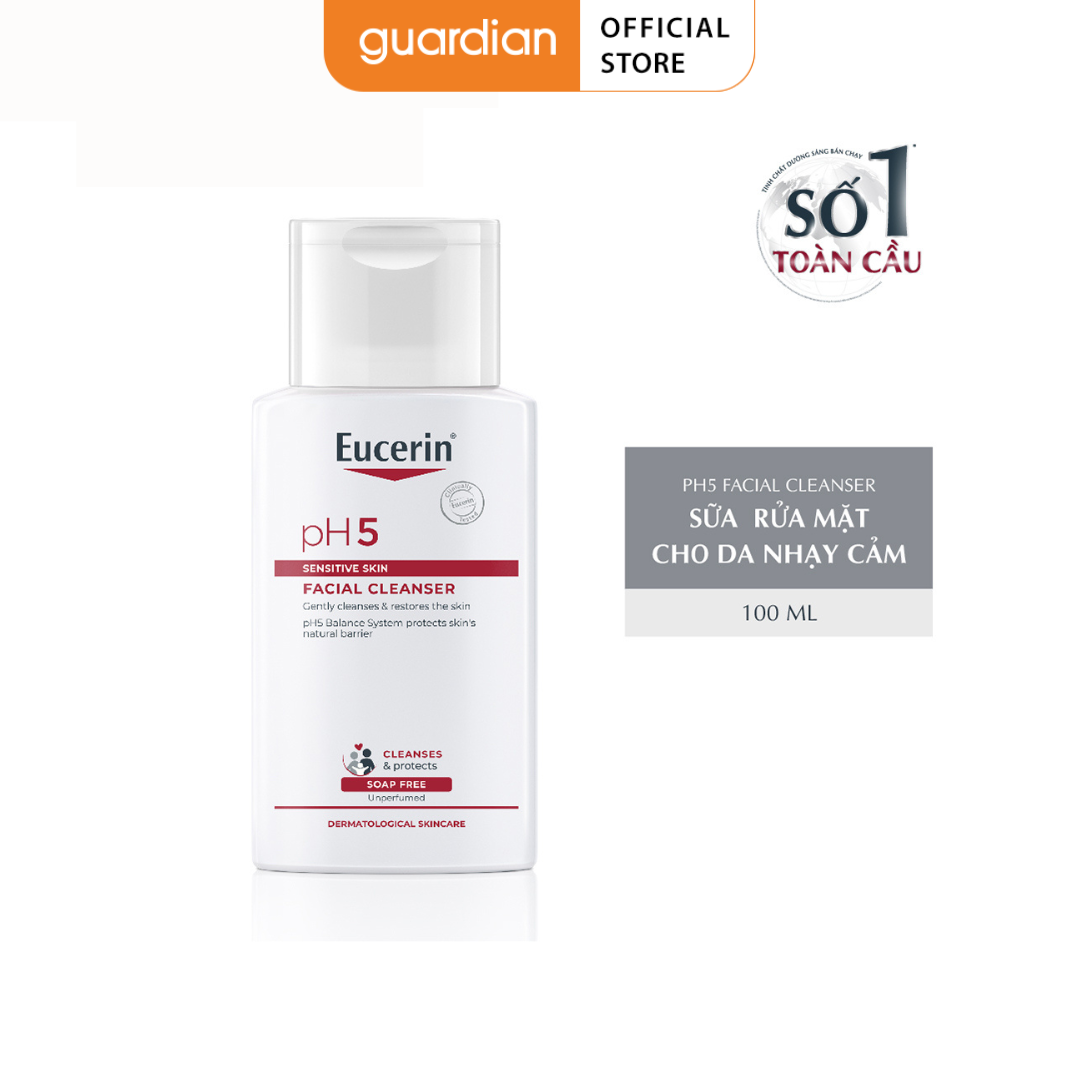 Sữa rửa mặt cho da nhạy cảm facial cleanser ph5 sensitive skin eucerin 100ml