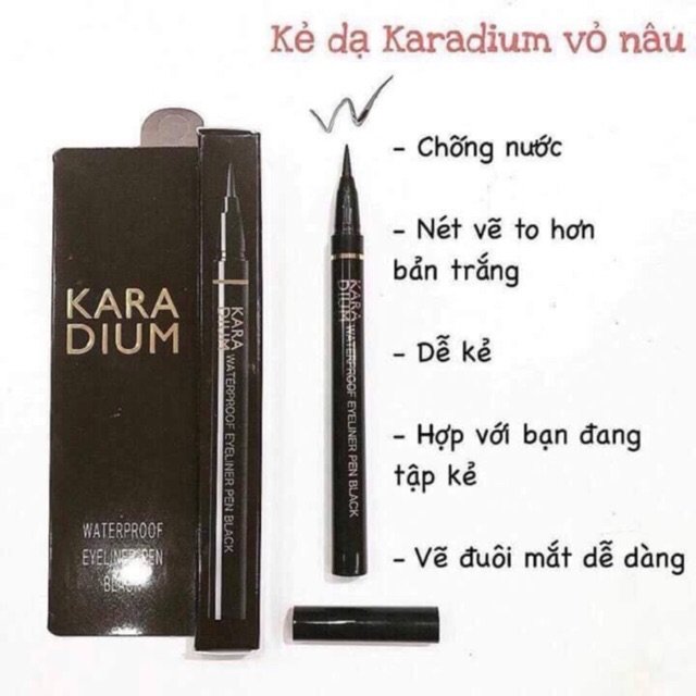 Bút dạ kẻ mắt nước hàn quốc Karadium trắng