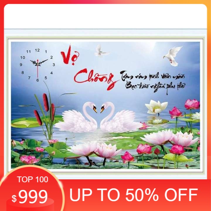 Tranh đính đá vợ chồng . kích thước: 75cm x 50cm