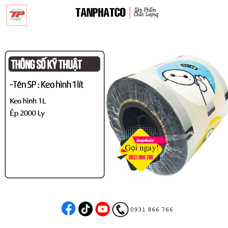 Cuộn màng ép ly 1L 15cm( hình ngẫu nhiên )