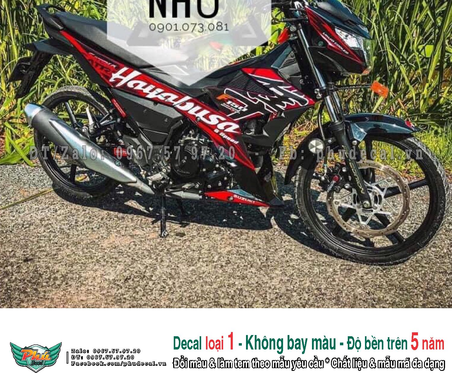 Tem rời Satria Hayabusa đỏ đen
