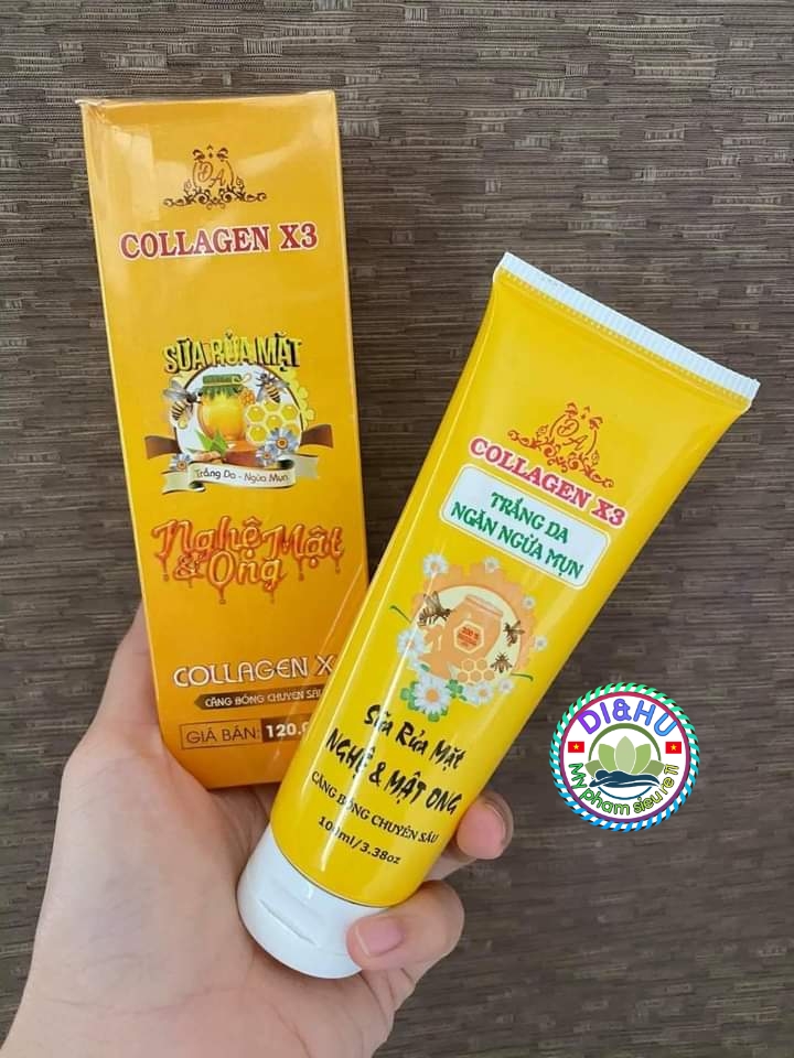 Sữa Rửa Mặt Collagen X3 - Nghệ Và Mật Ong - 100ml
