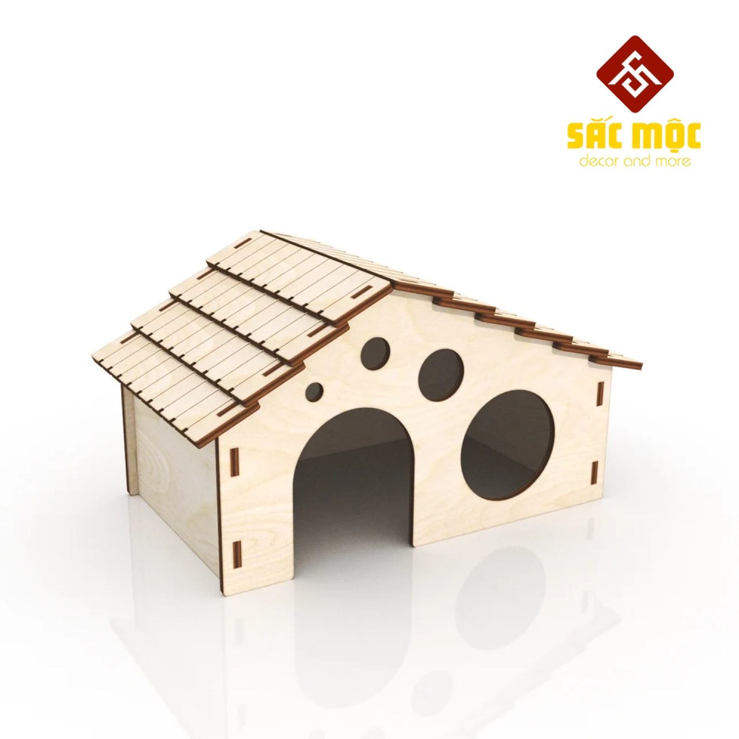 Mô hình nhà mái ngói #2 gỗ lắp ráp cho chuột hamster size 1710.5 cm