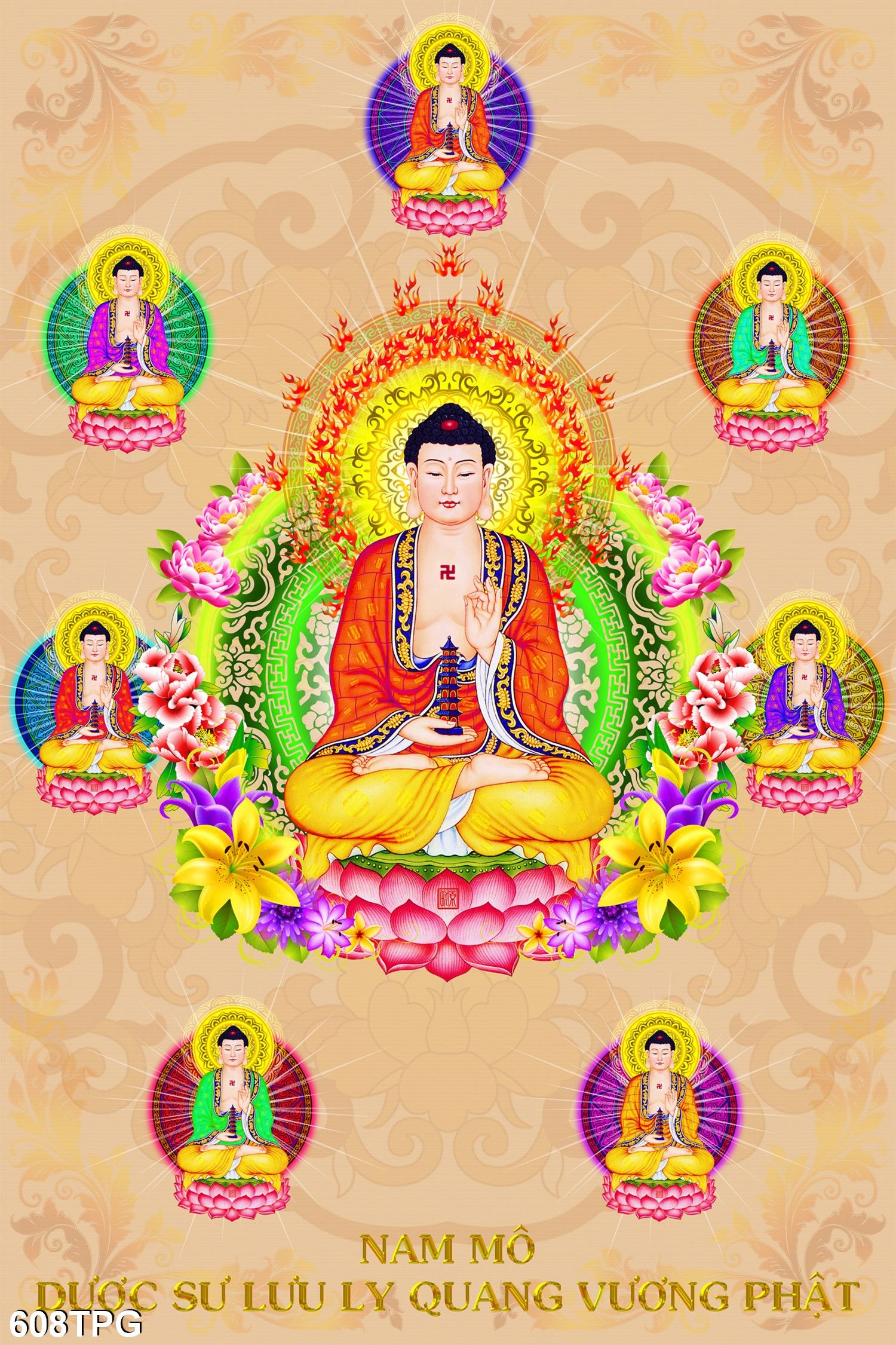 Tranh dán tường 3d phật giáo