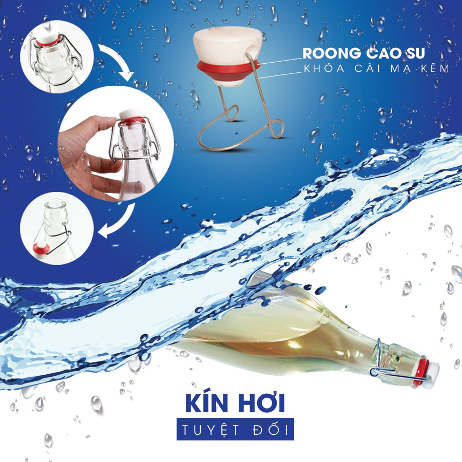 [ĐỦ SIZE - ITALIA] Chai thủy tinh nắp cài Giara (Bormioli Rocco)