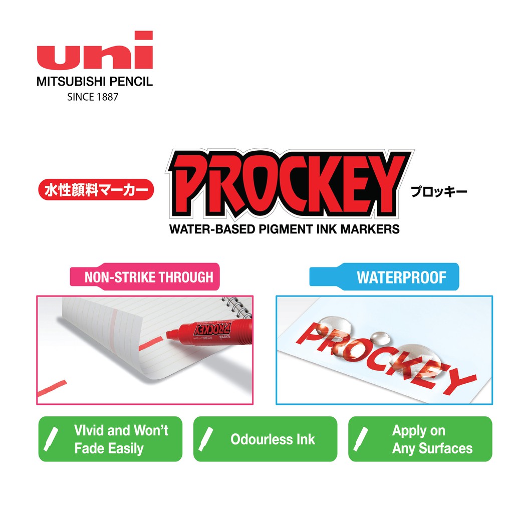 Bút marker Uni ball Prockey marker 2 đầu.