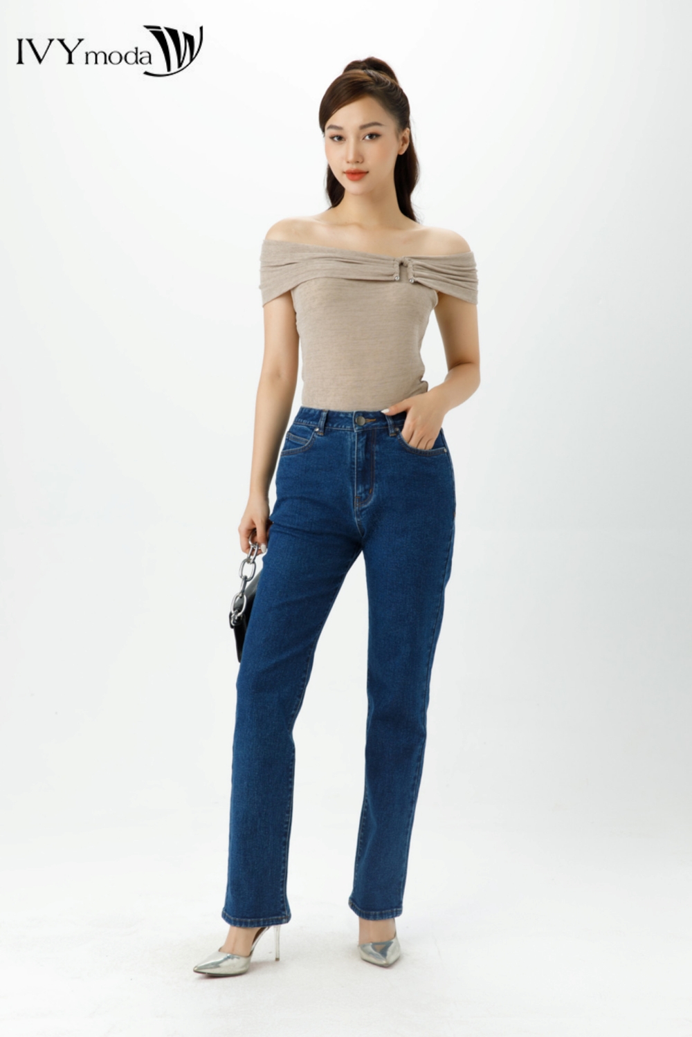 Áo thun trễ vai dáng ôm IVY moda MS 57B9277