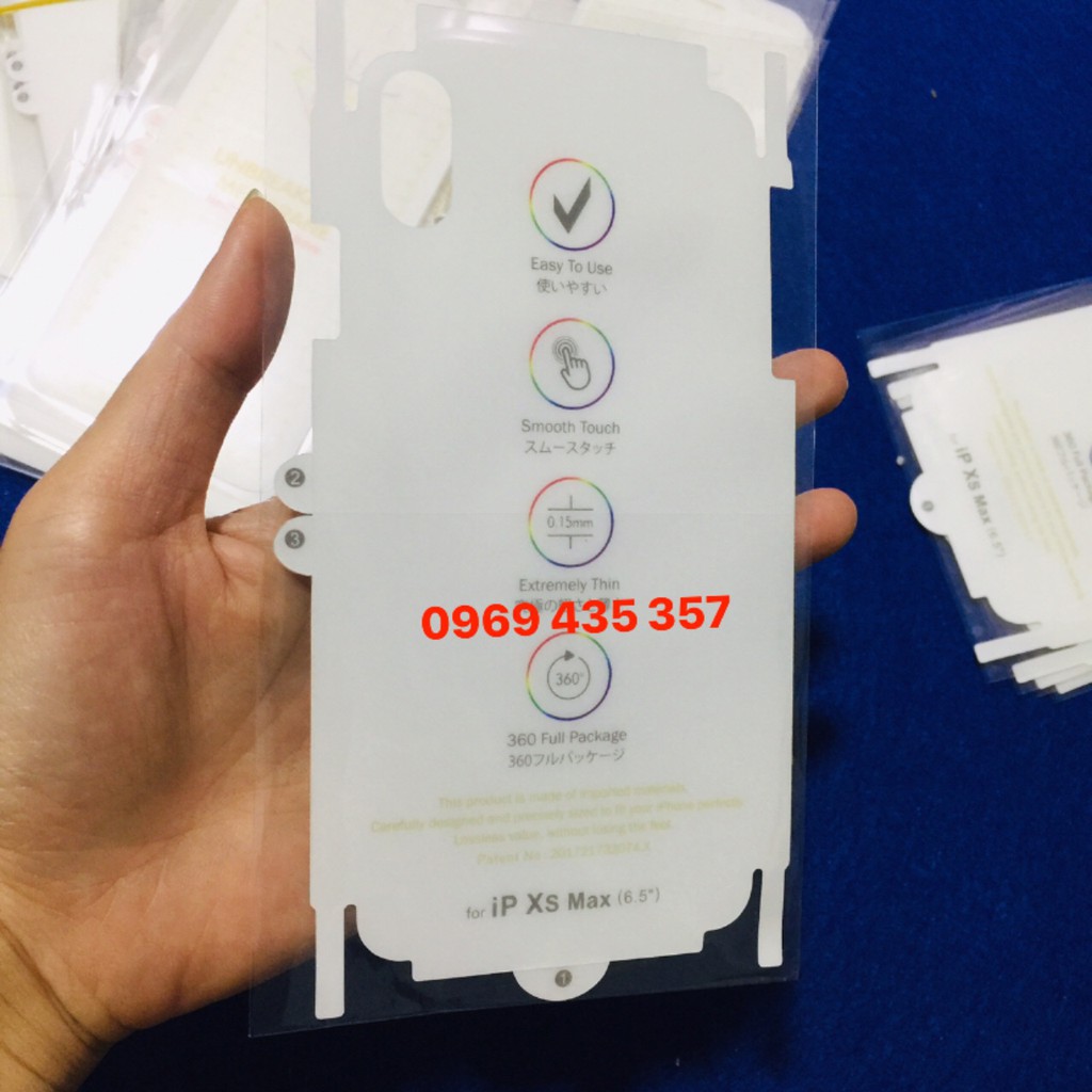 Miếng dán PPF mặt sau cho ip Xs max