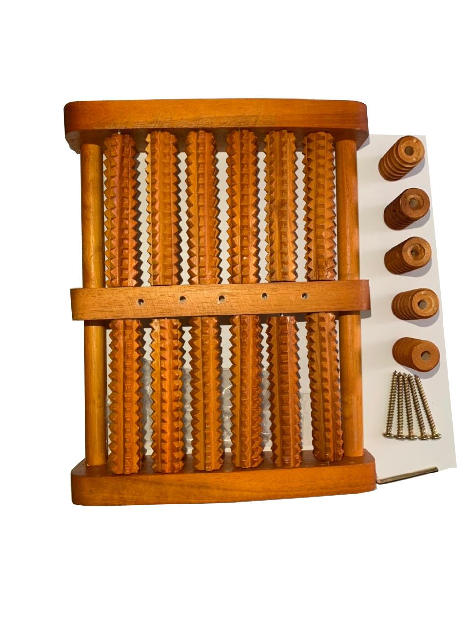 Bàn lăn chân gỗ Massage 6 hàng ( 31 x 24 x 10 cm)