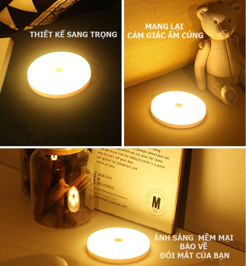 Đèn Led Thông Minh Cảm Ứng Dán Tường Sạc USB (Có Công Tắc)