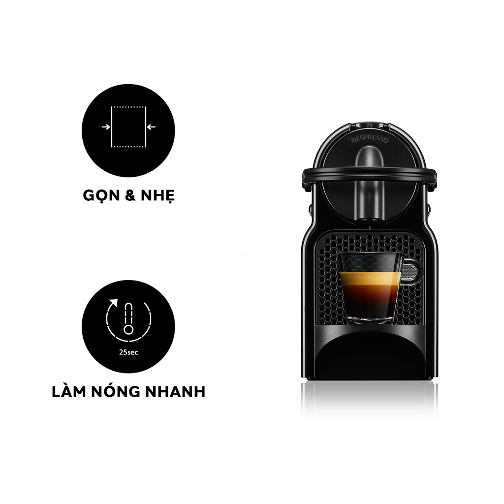 [CHÍNH HÃNG]Máy Pha Cà Phê Viên Nén Delonghi Nespresso Inissia, Delonghi Nespresso Coffee Maker, Máy Pha Cafe, Espresso, Capuccino, Máy Pha Cà Phê Gia Đình, Văn Phòng, Áp Suất 19Bar, Dung Tích 700ml, Nhập Đức, Bảo Hành 12 Tháng