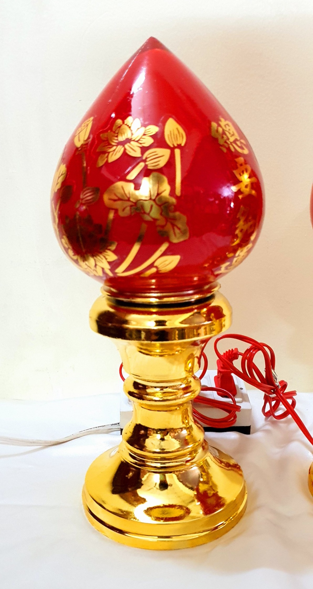 Đèn thờ trái đào cao 16, 18, 25, 30 cm
