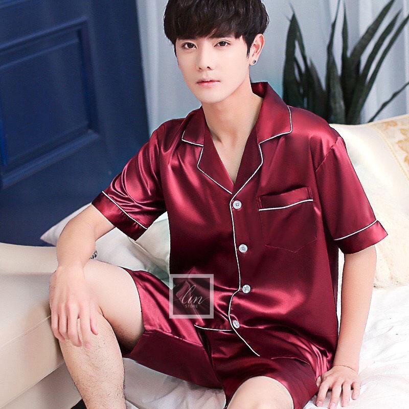 Bộ Lụa Mặc Nhà Nữ Trơn Cộc Tay Quần Cộc Chất Lụa Siêu Mềm ( Hàng Luôn Sẵn) P90
