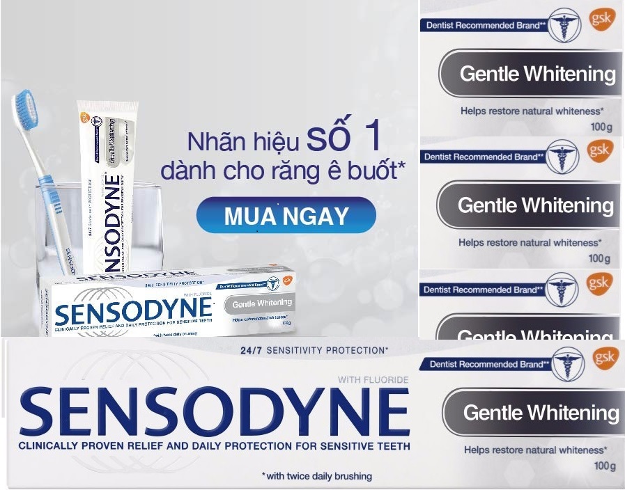 Combo 4 Kem đánh răng giảm ê buốt trắng tự nhiên Sensodyne Whitenning 100g