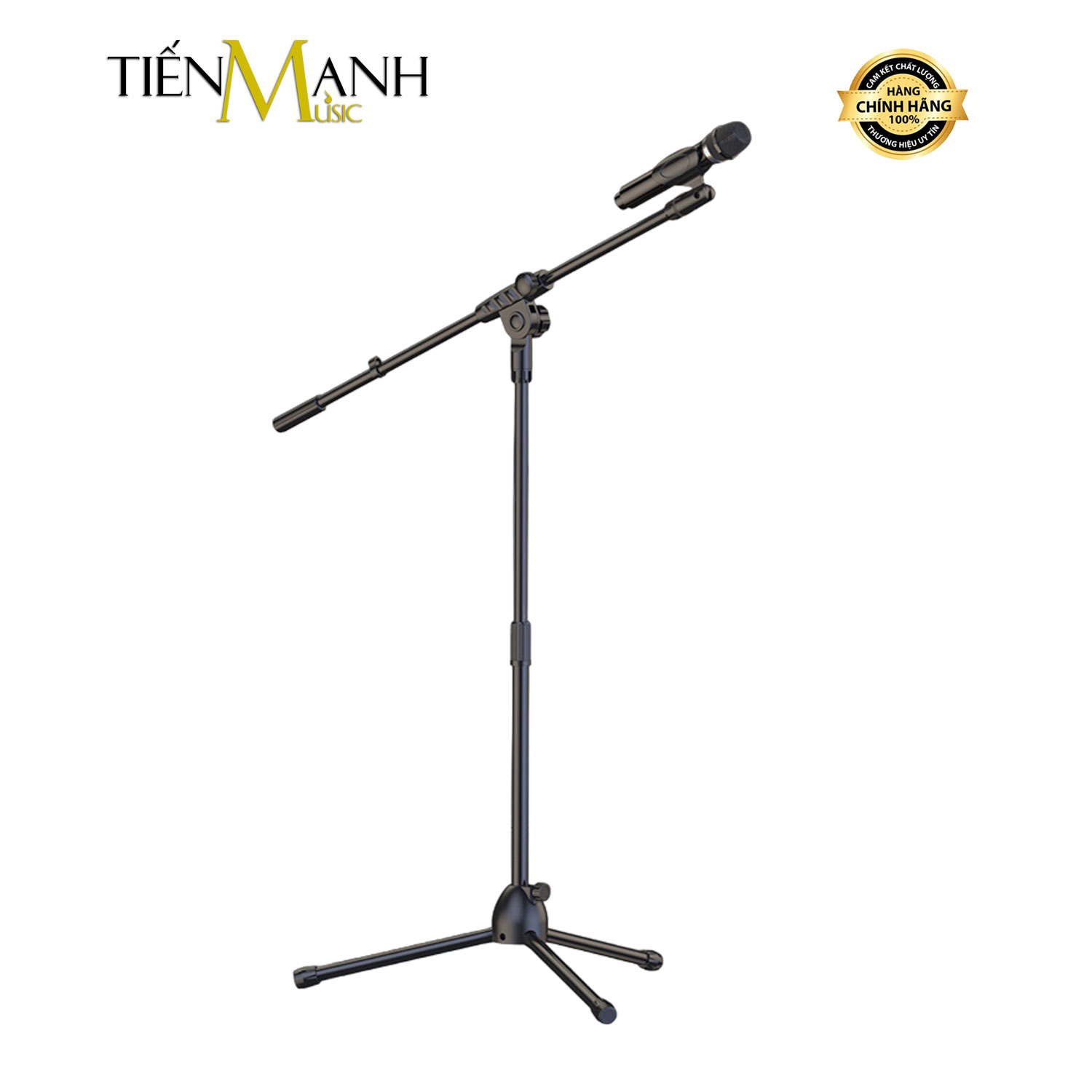 Chân micro đứng cmn001 - giá đỡ đế kẹp bom mic stand thu âm livestream, sân khấu microphone boom