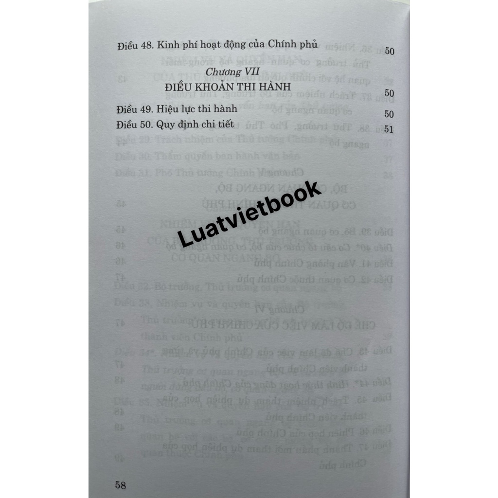 Luật Tổ Chức Chính Phủ ( sửa đổi, bổ sung năm 2019, 2023)