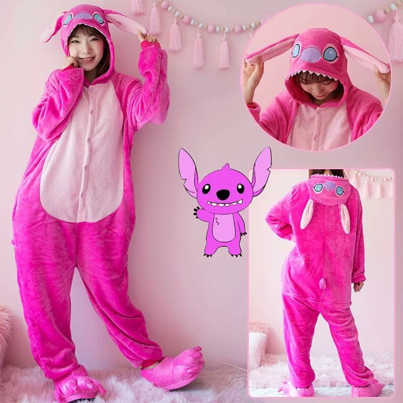 Bộ Đồ Thú Stitch Hồng Đủ Size